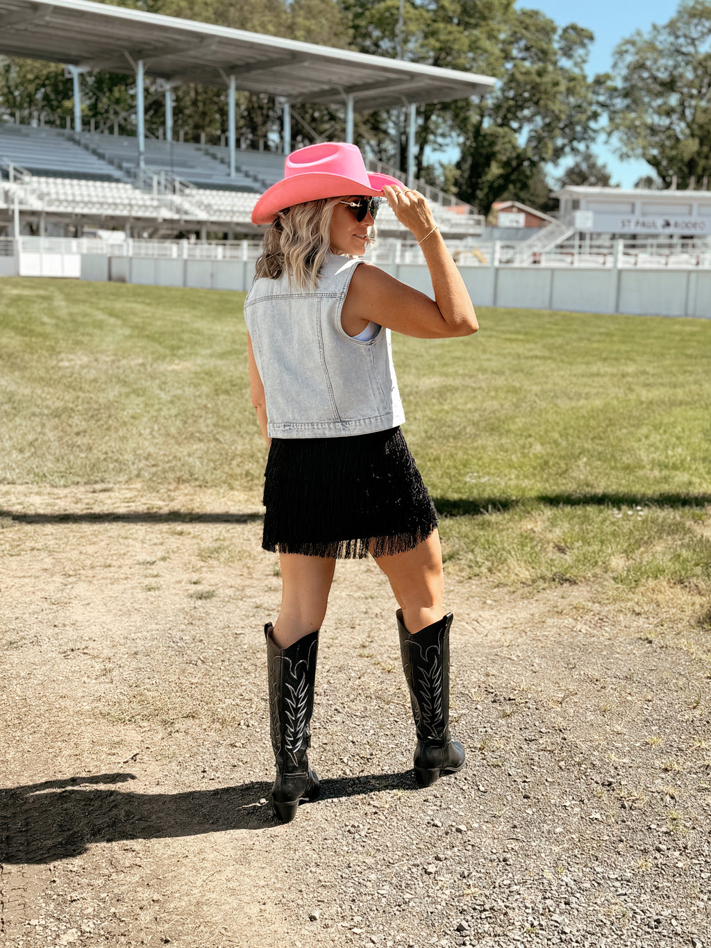 Rodeo Girl Fringe Mini Skirt - Black