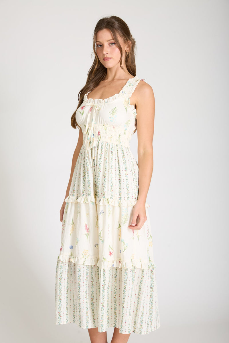 Country Roads Floral Tiered Dress
