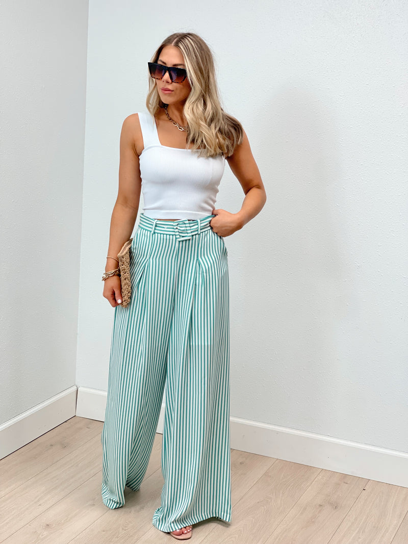 Girls Day Out Stripe Wide Leg Pants - Teal - FINAL SALE – Cupcake Couture