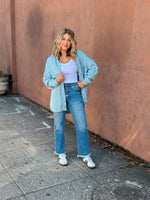 So Chic Striped Denim Shacket - FINAL SALE