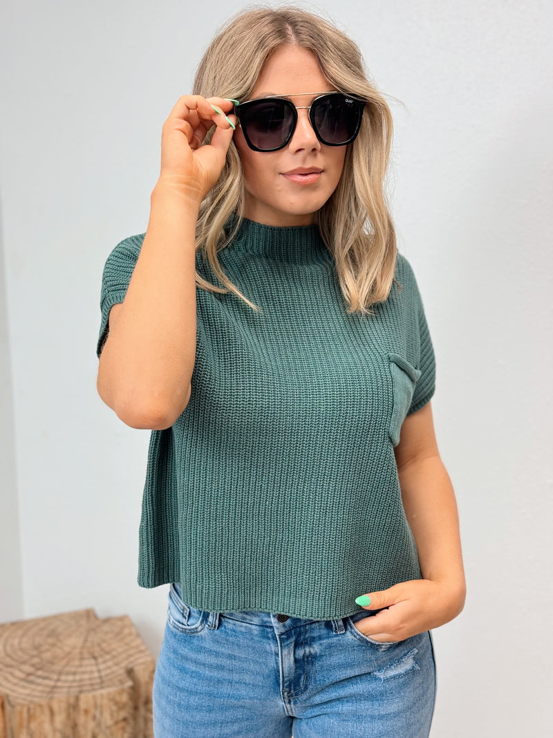 Sutton Mock Neck Short Sleeve Sweater - 3 Colors