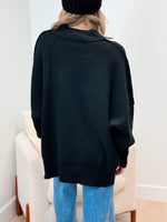 Ivy League Oversized Sweater - Black