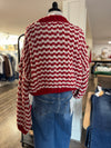 VIntage Chunky Knit Cardigan - Red