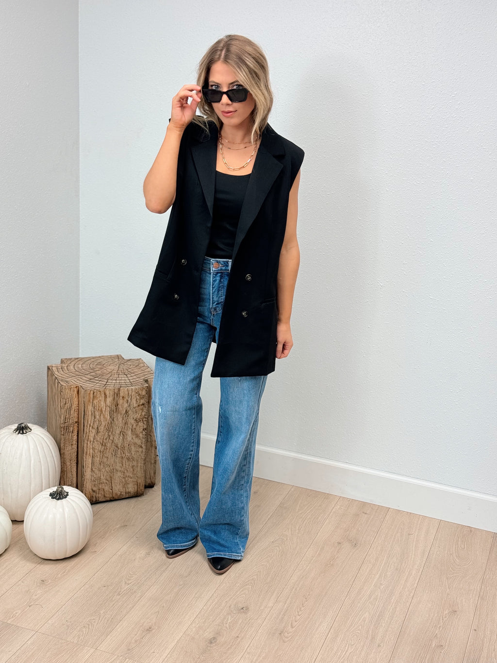 Full Potential Linen Vest - Black