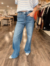 Tummy Control Adjustable Waist Wide Leg Jean