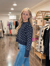 Spot On Patterned Sweater - Navy
