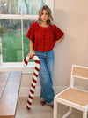 Under the Mistletoe Puff Sleeve Sequin Blouse - FINAL SALE