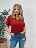 Boyfriend V Neck Tee - 4 Colors