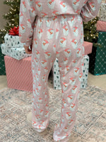 Santa Striped Two-Piece Lounge Set - Pink