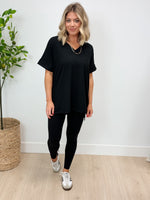 Lounge in Style V Neck Tee - Black