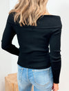 Iconic Off Shoulder Knit Top - Black