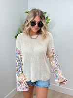 Valley Vibes Crochet Sleeve Sweater