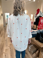 Cupid Heart Stitched Blouse - White
