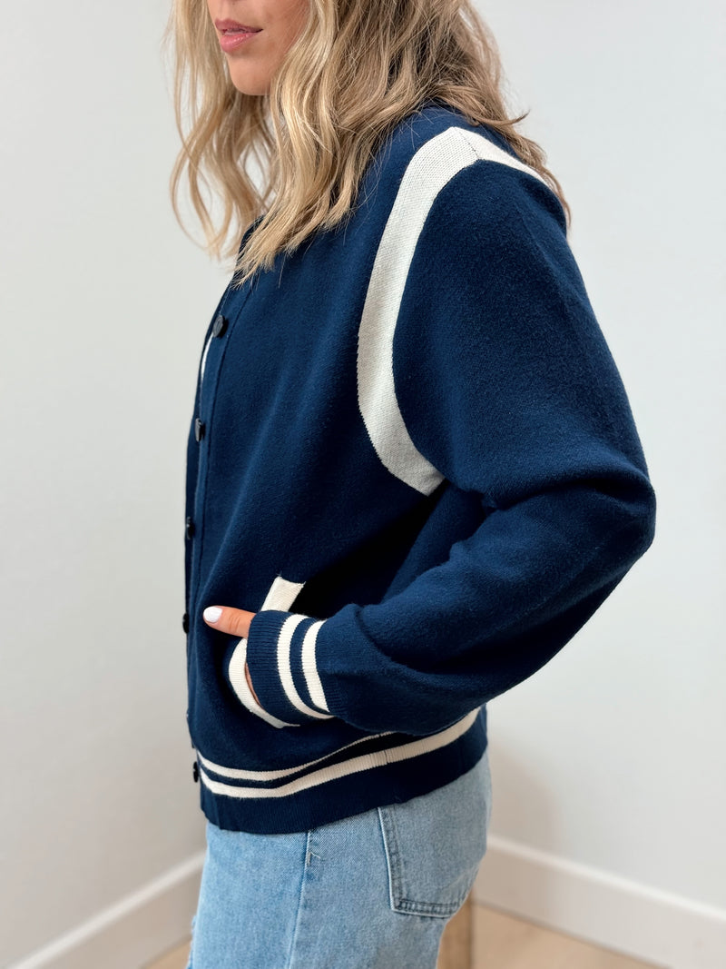 Team Captain Sweater Jacket - Navy