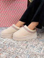 Cozy Sherpa Platform Slippers - Ivory