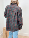 Into the Wild Plaid Blouse - Charcoal