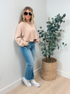 Your Serve Cropped Crewneck - Tan - FINAL SALE