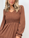 Westward Smocked Long Sleeve Dress - 2 Colors