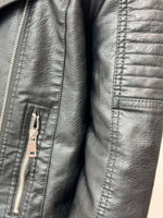 Montreal Faux Leather Moto Jacket - Black