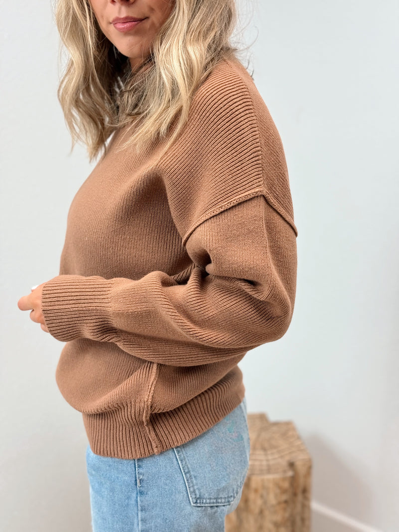 Back to School Crewneck Sweater - Camel