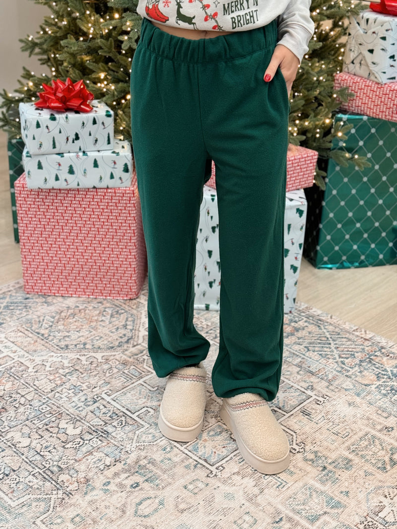 Oh So Cozy Fleece Joggers - Evergreen