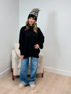 Ivy League Oversized Sweater - Black