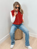 Summit Sherpa Lined Corduroy Vest - Red