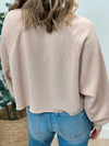 Your Serve Cropped Crewneck - Tan