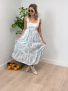 Afternoon Delight Midi Dress - Blue/White