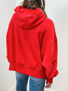 Oversized Fleece Hoodie - Red