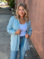 So Chic Striped Denim Shacket - FINAL SALE