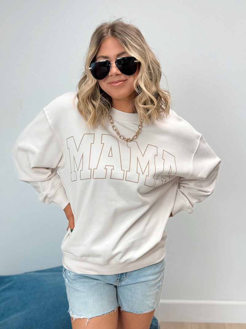 Mama Graphic Sweatshirt - Sand