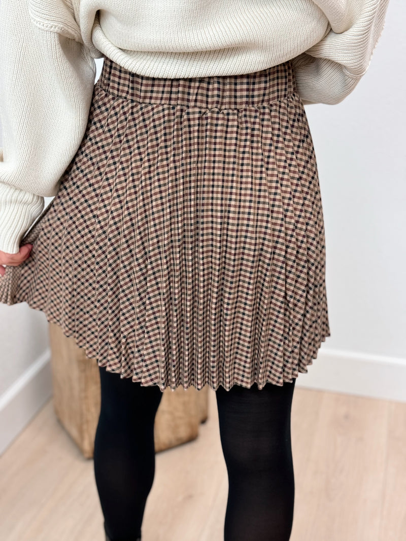 Prep School Pleated Plaid Skirt