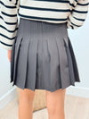 Living in the Now Pleated Mini Skirt - Brown