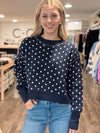 Spot On Patterned Sweater - Navy