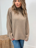 Natalia Mock Neck Sweater - Mocha