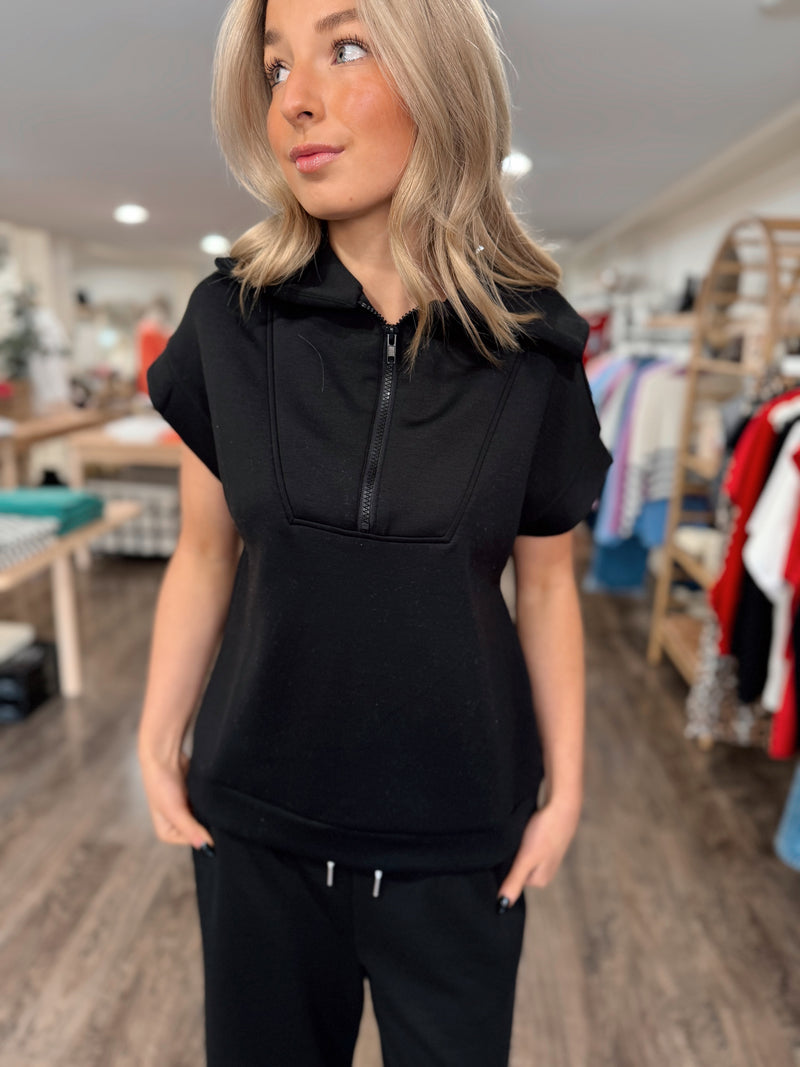 Scuba Knit Half Zip Sweatshirt - 3 Colors