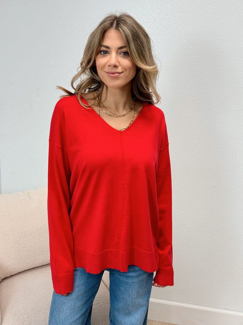 LaLa V Neck Sweater - Several Colors