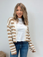 Lessons in Chemistry Stripe Cardigan - Khaki