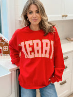 Merry Glitter Sweatshirt - Red