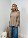 Natalia Mock Neck Sweater - Mocha