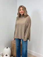 Natalia Mock Neck Sweater - Mocha