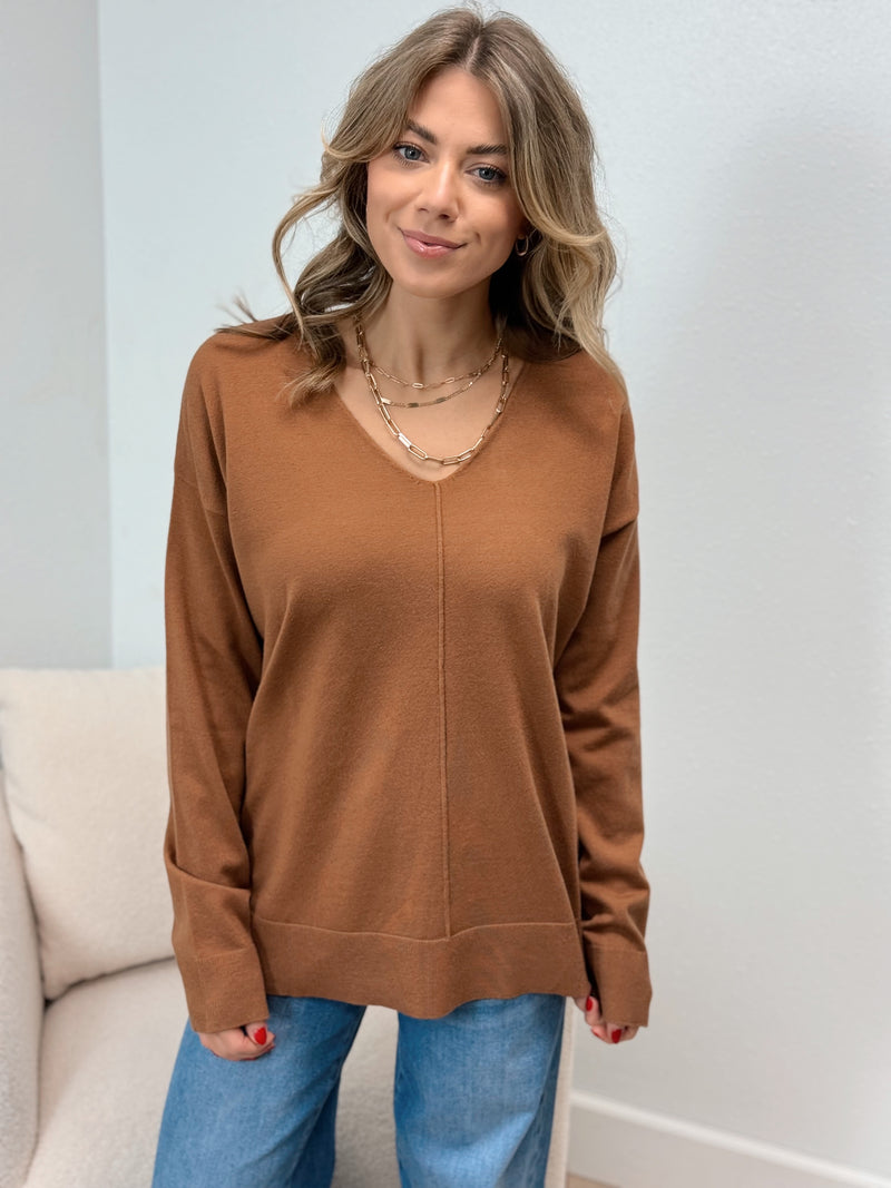 LaLa V Neck Sweater - Several Colors