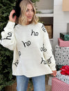 Ho Ho Ho Stitched Sweater - Ivory