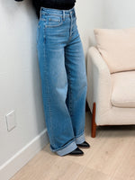 Tummy Control Cuffed Wide Leg Jean