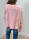 Free Flow Waffle Knit Blouse - Pink