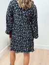 Savannah Velvet Floral Dress - Black - FINAL SALE