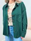 Winding Road Solid Shacket - Green