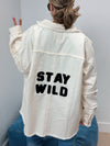 Stay Wild Denim Jacket - Cream