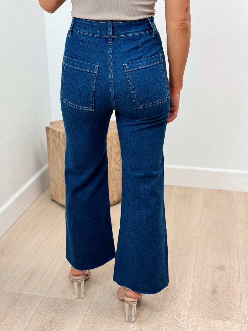 Lucy Wide Leg Jean - Dark